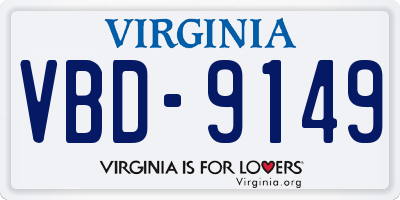 VA license plate VBD9149
