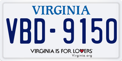 VA license plate VBD9150