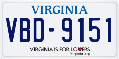 VA license plate VBD9151