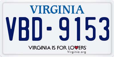 VA license plate VBD9153