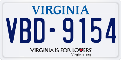 VA license plate VBD9154