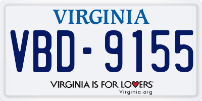 VA license plate VBD9155