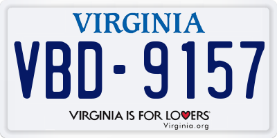 VA license plate VBD9157