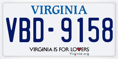 VA license plate VBD9158
