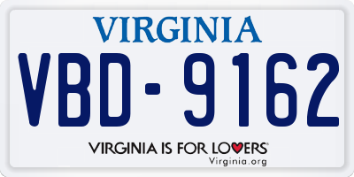 VA license plate VBD9162