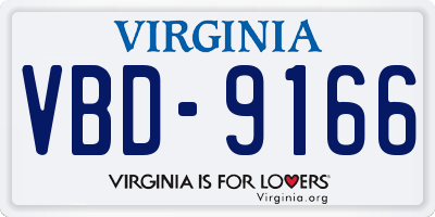 VA license plate VBD9166