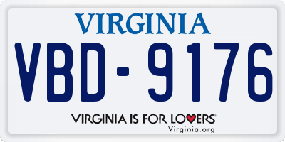 VA license plate VBD9176