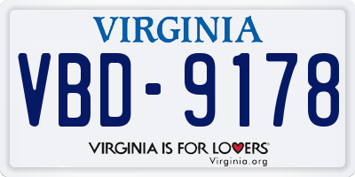 VA license plate VBD9178