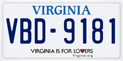 VA license plate VBD9181