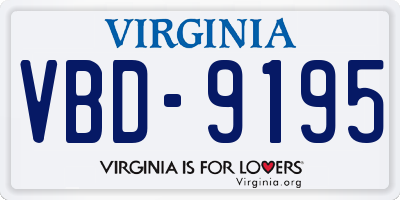 VA license plate VBD9195
