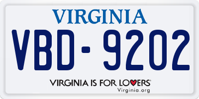 VA license plate VBD9202