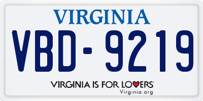 VA license plate VBD9219