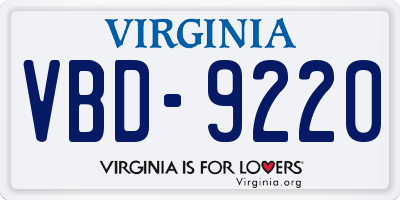 VA license plate VBD9220