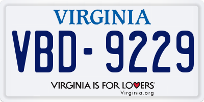 VA license plate VBD9229