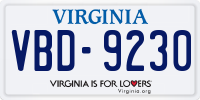 VA license plate VBD9230