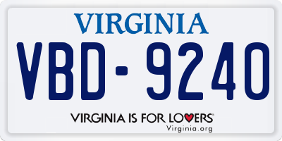 VA license plate VBD9240