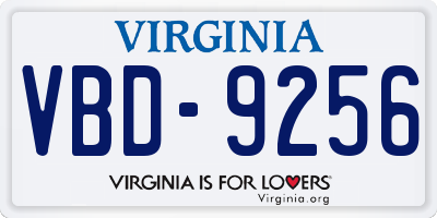 VA license plate VBD9256