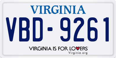 VA license plate VBD9261