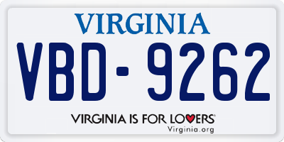 VA license plate VBD9262