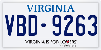 VA license plate VBD9263