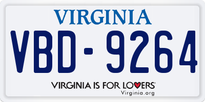 VA license plate VBD9264