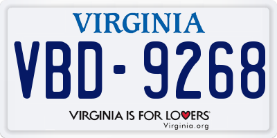 VA license plate VBD9268