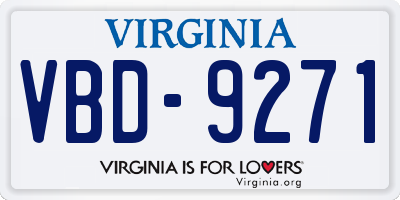 VA license plate VBD9271