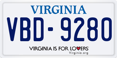 VA license plate VBD9280