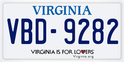 VA license plate VBD9282
