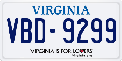 VA license plate VBD9299