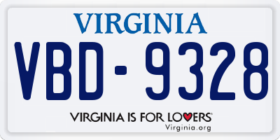 VA license plate VBD9328
