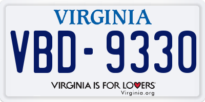 VA license plate VBD9330