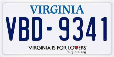 VA license plate VBD9341