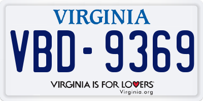 VA license plate VBD9369