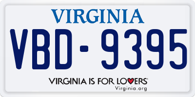 VA license plate VBD9395