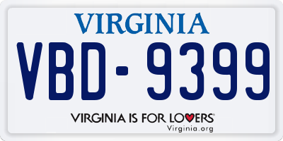 VA license plate VBD9399