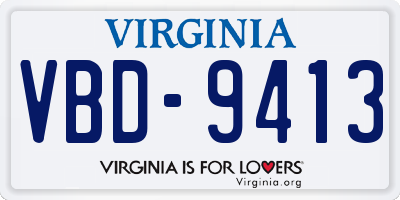 VA license plate VBD9413