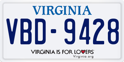 VA license plate VBD9428