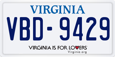 VA license plate VBD9429