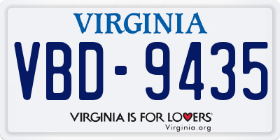 VA license plate VBD9435