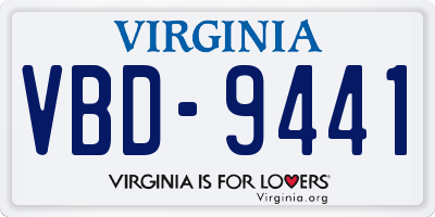 VA license plate VBD9441