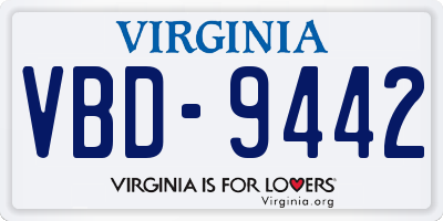 VA license plate VBD9442