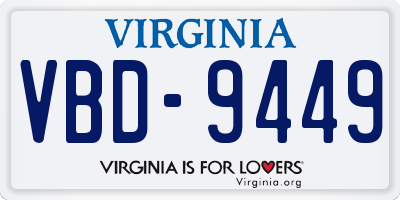 VA license plate VBD9449