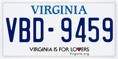 VA license plate VBD9459