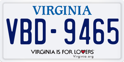 VA license plate VBD9465