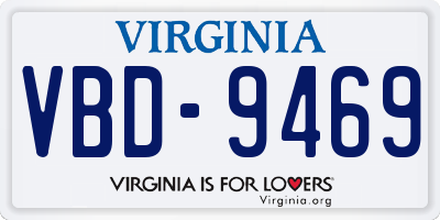 VA license plate VBD9469