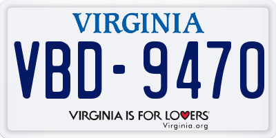 VA license plate VBD9470