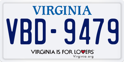 VA license plate VBD9479