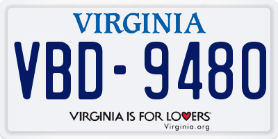 VA license plate VBD9480