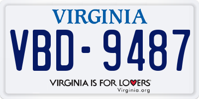 VA license plate VBD9487